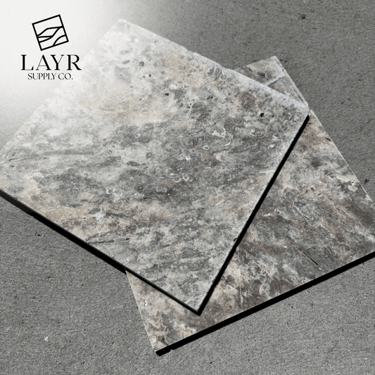 Preorder - Silver Travertine Tile & Paver - Layr Supply Co.